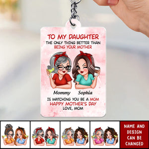 To My Daughter Happy Mother‘s Day - Personalized Keychain