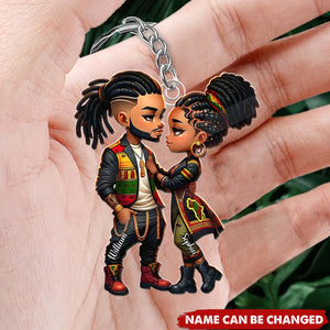 You & Me We Got This – Personalized African American Couple Keychain