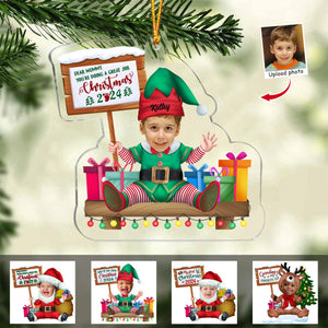 Transparent Ornament - Custom Transparent Ornament from Photo - Dear Mommy you're doing a great job Christmas 2024