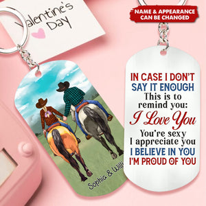 Personalized Riding Horse Couple Keychain - Gift Idea For Him/ Husband - I'm Proud Of You