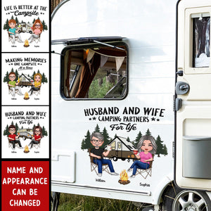 Camping Partners For Life Doll Couple Sitting Personalized RV Decal