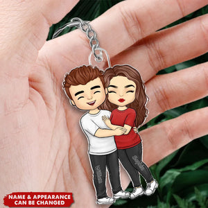 Gift For Husband Wife, Anniversary - Couple Personalized Keychain