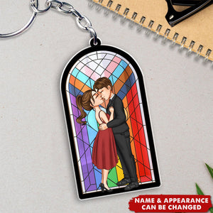 Door Couple Love Pride Month - Personalized Acrylic Keychain