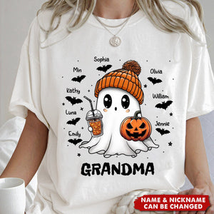 Fall Season Halloween Grandma Boo - Personalized T-Shirt