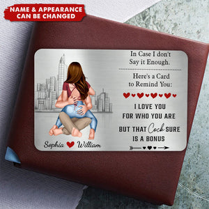 Couple Sitting Hugging Back View - Personalized Wallet Card