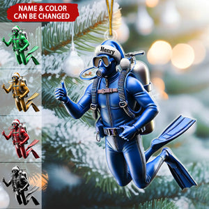 Scuba Diving Personalized Christmas Ornament, Gift For Diving Lovers