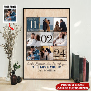 1st Anniversary Photo Personalized Canvas, 1 Year Anniversary Gift