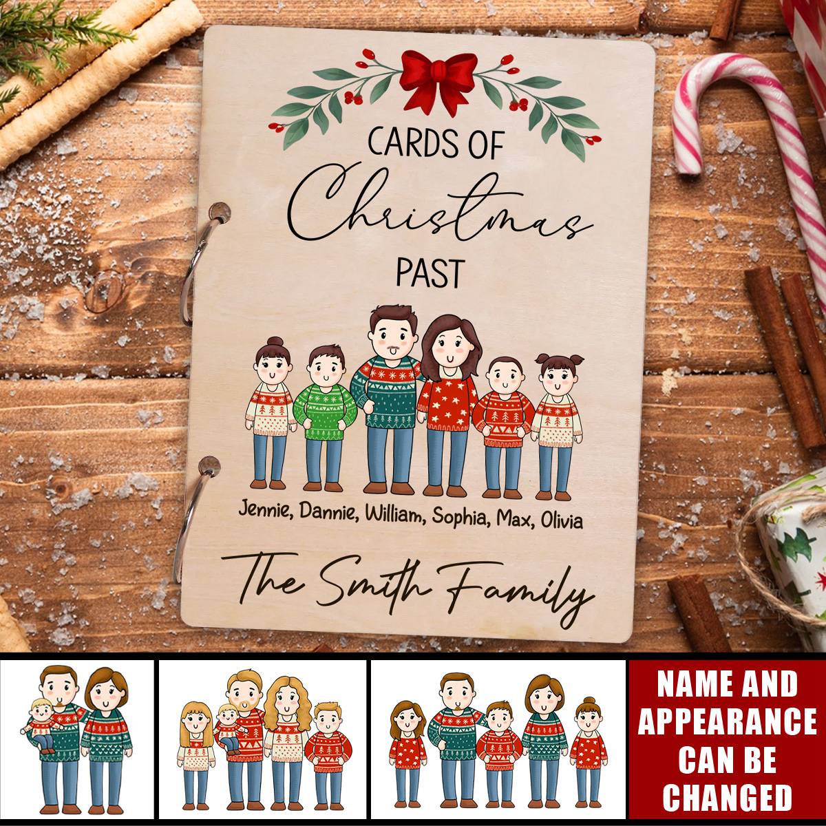 Comic Family Cards Of Christmas Past Personalized Card Keeper Card Organizer