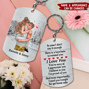 I Love You, I'm Proud Of You - Personalized Couple Keychain - Gift For Valentine's Day, Funny Couple Keychain