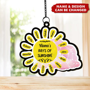 Grandma's Rays Of Sunshine - Personalized Window Hanging Suncatcher Ornament