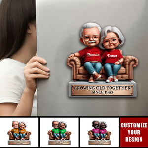 Growing Old Together Couple - Personalized Fridge Magnet