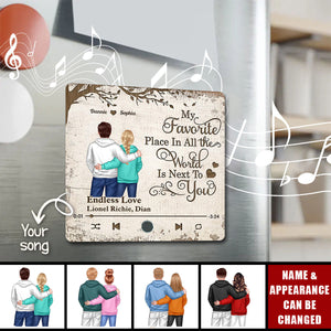 Favorite Place In The World Couple Standing Back View Personalized Music Fridge Magnet