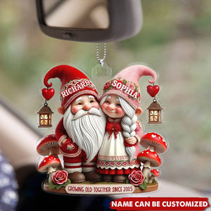 3D Effect Valentine's Dwarf Couple Personalized Ornament, Valentine's Day Gift