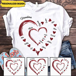 Mommy's Sweethearts - Family Personalized Custom Unisex T-shirt - Gift For Grandma