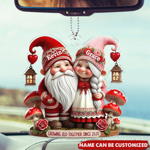 3D Effect Valentine's Dwarf Couple Personalized Ornament, Valentine's Day Gift