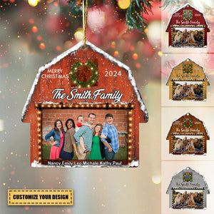 Transparent Ornament - Christmas 2024 - Red Barn Christmas Ornament - Custom Barn House - Custom from Photo