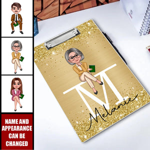 Teacher Sitting Personalized Clipboard, Appreciation Gift