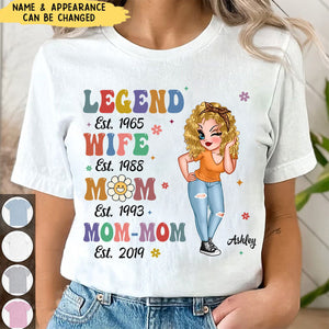 Vintage Legend Wife Mom Grandma Personalized T-Shirt