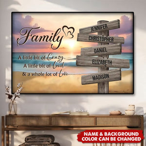 Personalized Family Street Sign Beach Landscape Poster