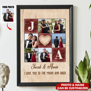 Custom Initials Name Couple Photo Personalized Canvas, Best Valentines Day Gifts