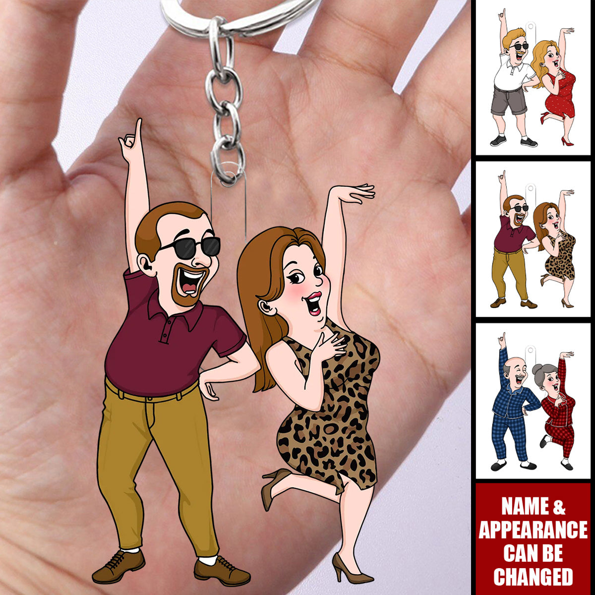 Funny Couple - Personalized Acrylic Keychain - Valentine's Day Gift for Him, Gift for Her