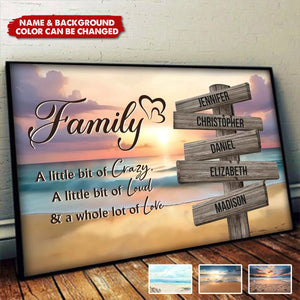 Personalized Family Street Sign Beach Landscape Poster