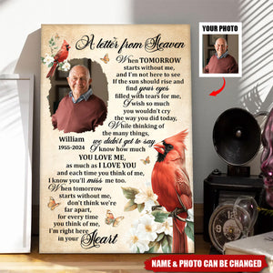 A Letter From Heaven - Personalized Memorial Poster