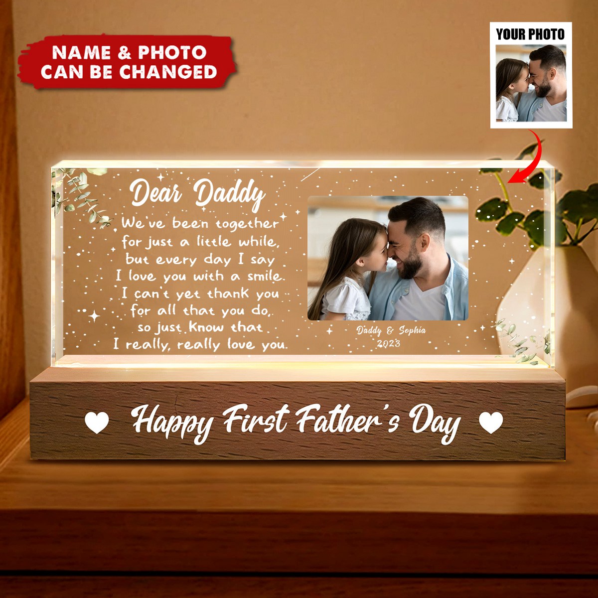 I Really, Really Love You From New Born Daughter, Son - Personalized Photo LED Night Light