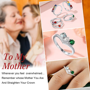 Stylish Family Personalized Birthstone Ring