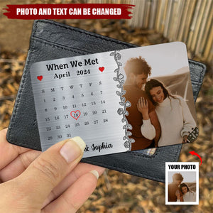 Custom Photo The Day Our Journey Began Couple - Personalized Stainless Steel Wallet Card