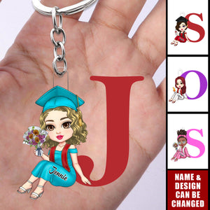 Graduation Girl - Personalized Keychain