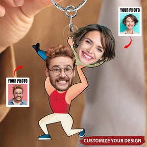 Custom Photo Gifts For Gym Couple - Personalized Keychain