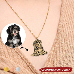 Custom Pet Portrait Necklace - Personalized Memorial Dog&Cat Necklace