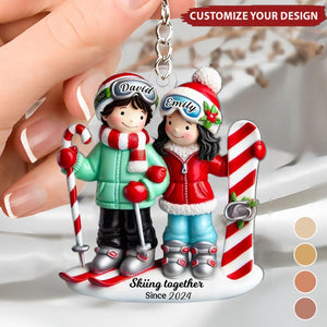 Personalized Ski Couple Acrylic Keychain