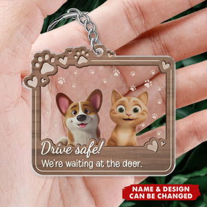 Furry Friends Make Life Better - Dog & Cat Personalized Custom Acrylic Keychain