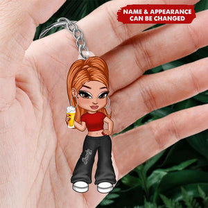 Y2K Fashion Girl Personalized Acrylic Keychain