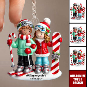 Personalized Ski Couple Acrylic Keychain