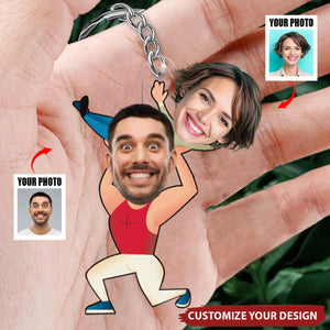 Custom Photo Gifts For Gym Couple - Personalized Keychain