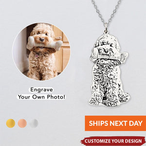 Custom Pet Portrait Necklace - Personalized Memorial Dog&Cat Necklace