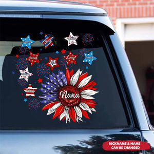 Sunflower 4th Of July Personalized Decor Decal