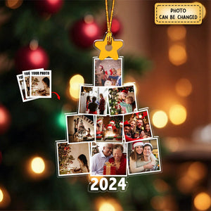 Photo Family Tree Christmas - Personalized Family Photo Ornament