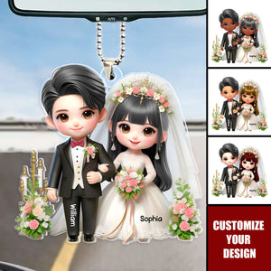 Cute Wedding Couple I Promise You - Personalized Car Ornament