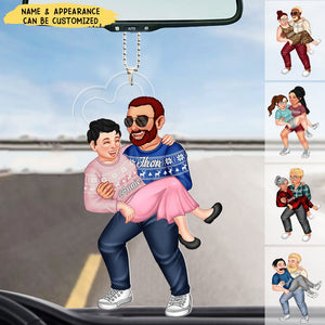 Funny Couple Carrying - Gift For Couples, Husband, Wife - Personalized Cutout Acrylic Ornament