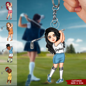 Golf Queen Personalized Acrylic Keychain