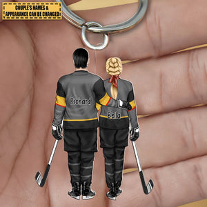 Ice Hockey Partners for Life - Personalized Gifts Custom Keychain for Couples, Ice Hockey Lovers