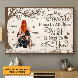 Favorite Place In All The World - Couple Sitting Hugging Back View Personalized Poster