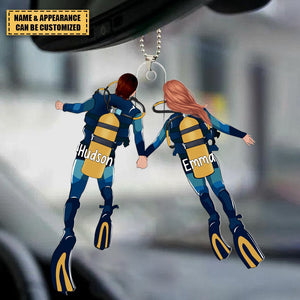 Diving Couples Personalized Ornament, Gift For Scuba Diving Lovers