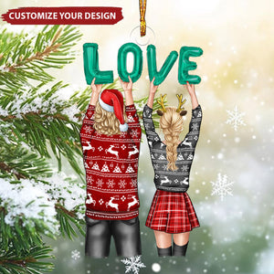 Back Couple - Personalized Christmas Ornament - Gifts For Couple