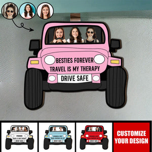 Drive Safe Travel Lovers - Personalized Wooden Photo Car Visor Clip