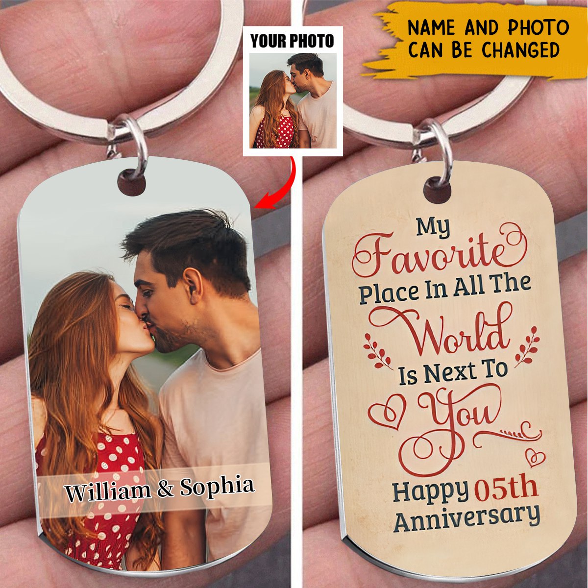 My Favorite Place Is Next To You - Personalized Keychain